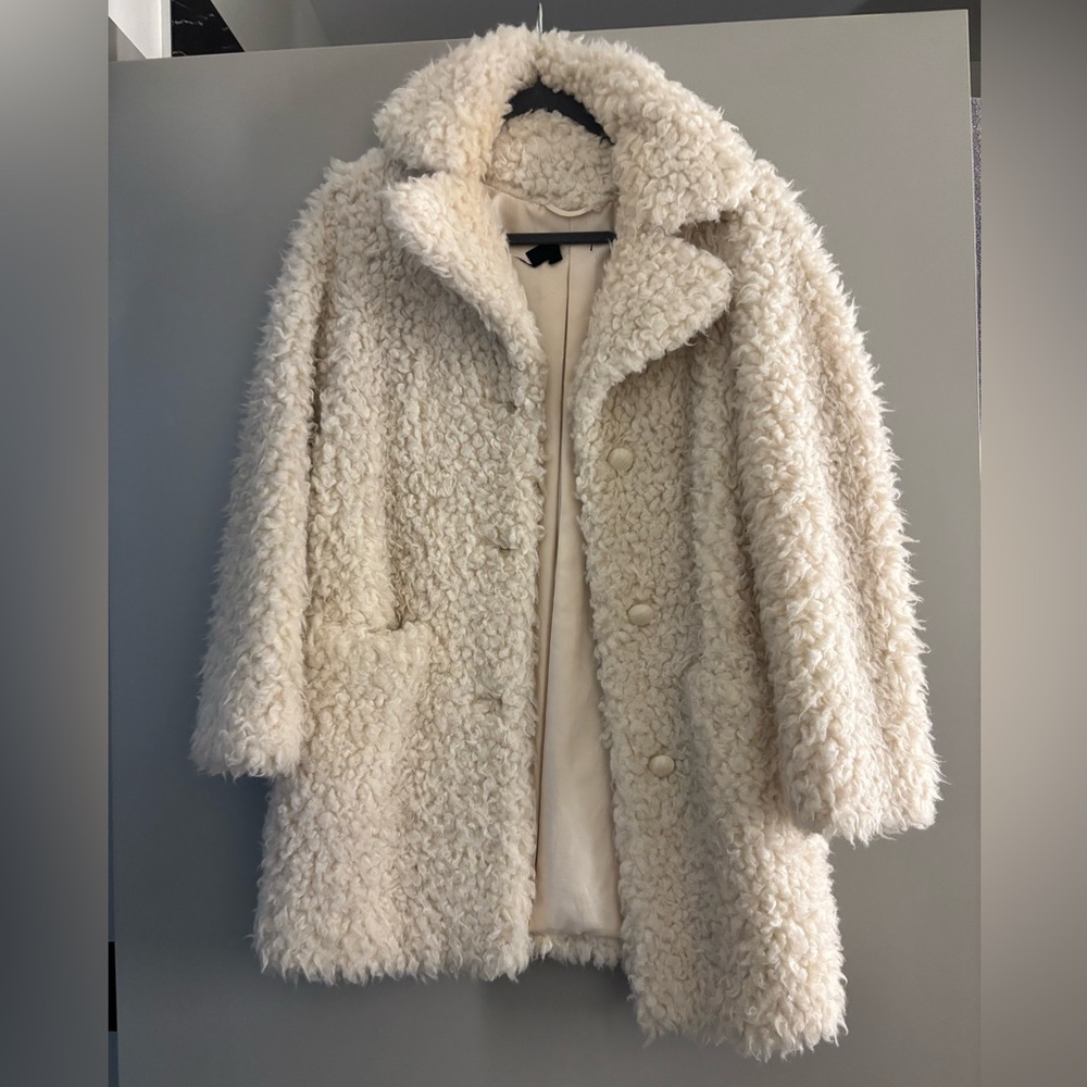 Topshop Cream Teddy Jacket